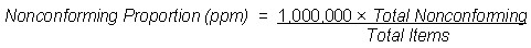 Nonconforming Proportion -eqn