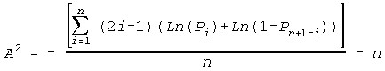 Anderson-Darling-A2 Calculation