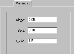 Variance Tab